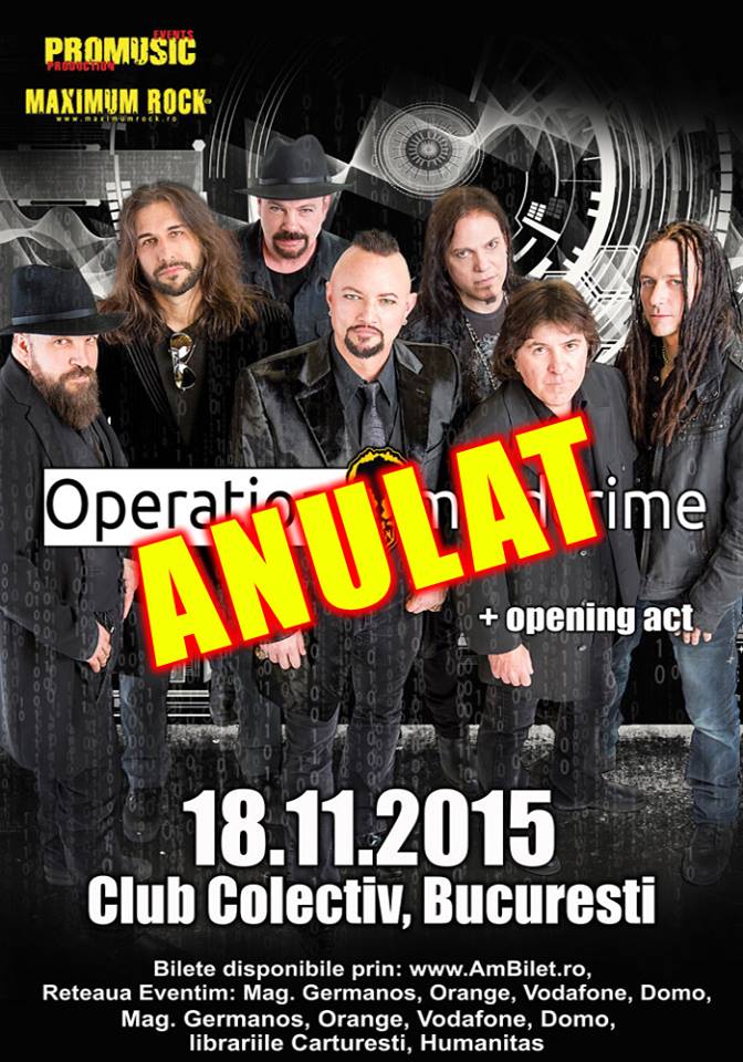 Concertul Operation: Mindcrime de la Bucuresti a fost anulat. Afla motivele